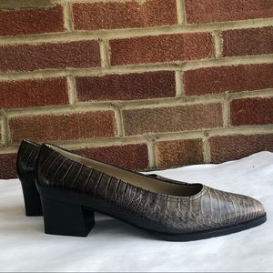 Salvatore Ferragano Printed Leather Heels